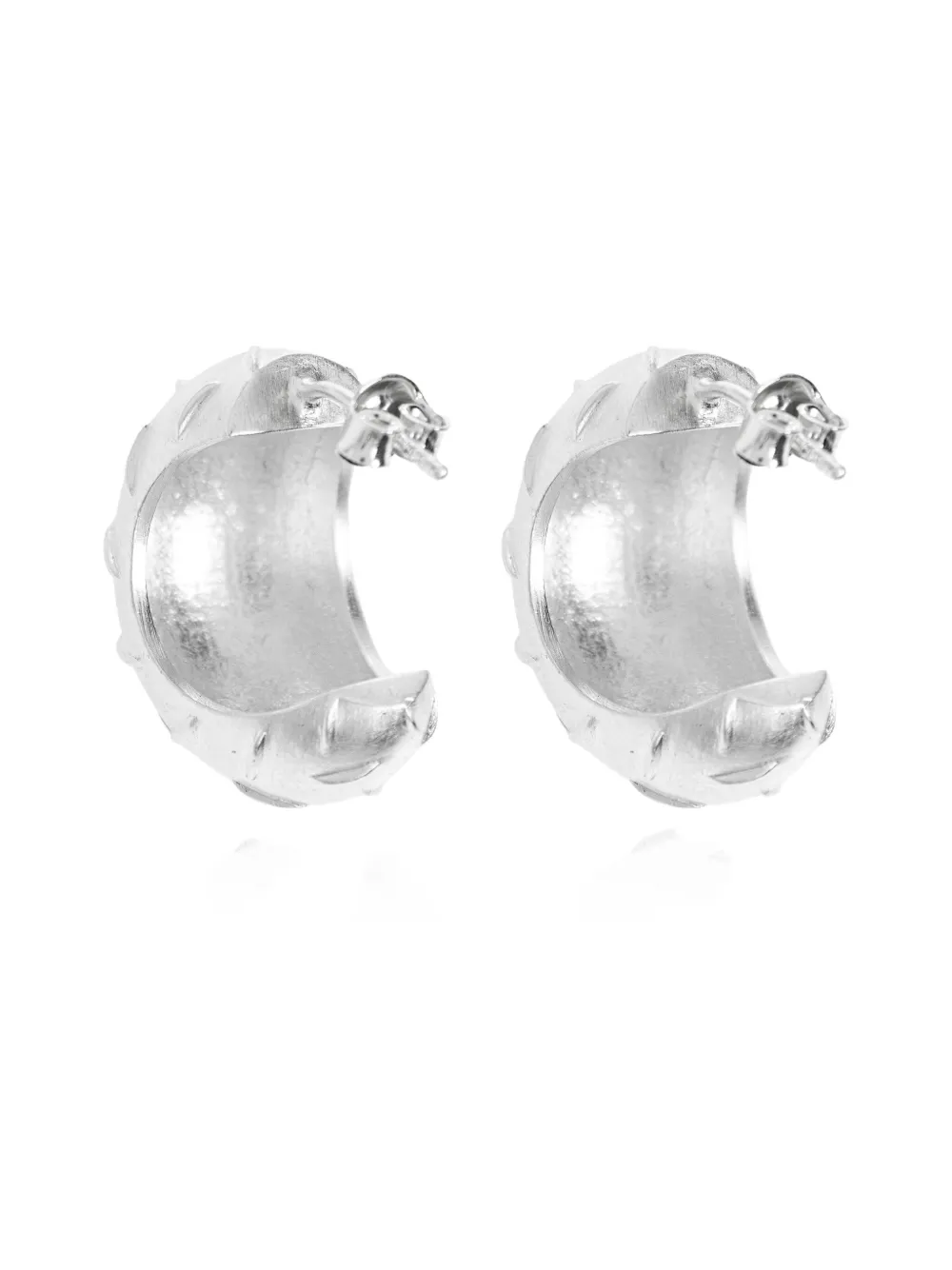 Misbhv Textured Hoop Earrings In Metallic