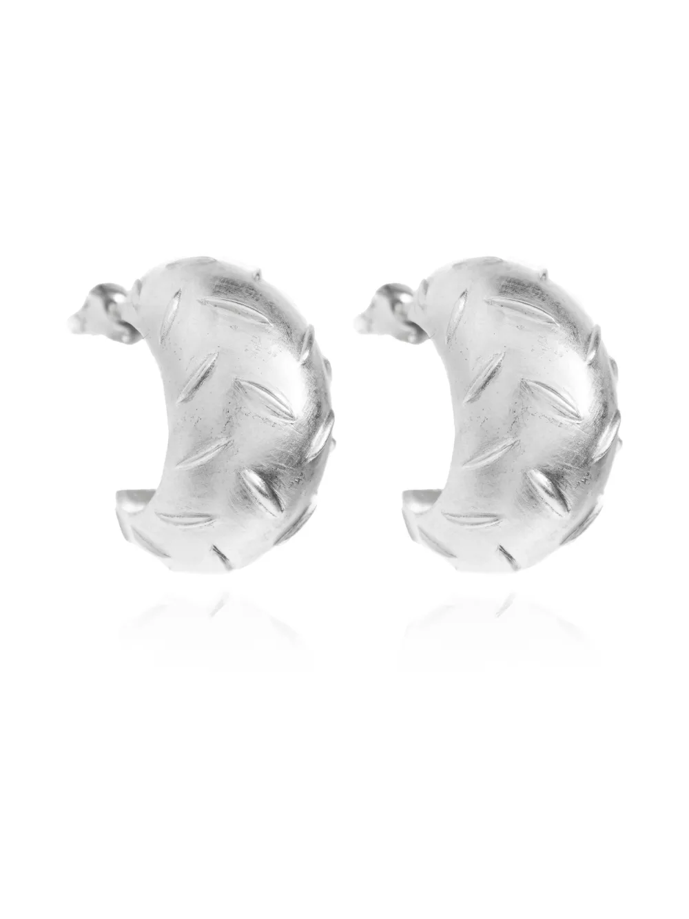 Misbhv Textured Hoop Earrings In Metallic