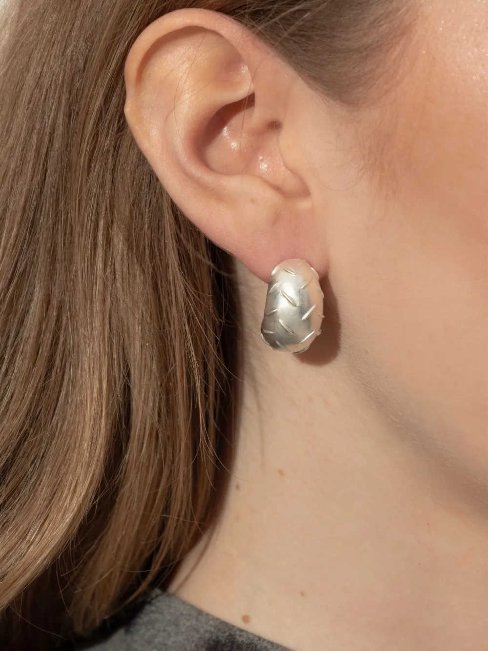 MISBHV textured hoop earrings | Silver | Image 1