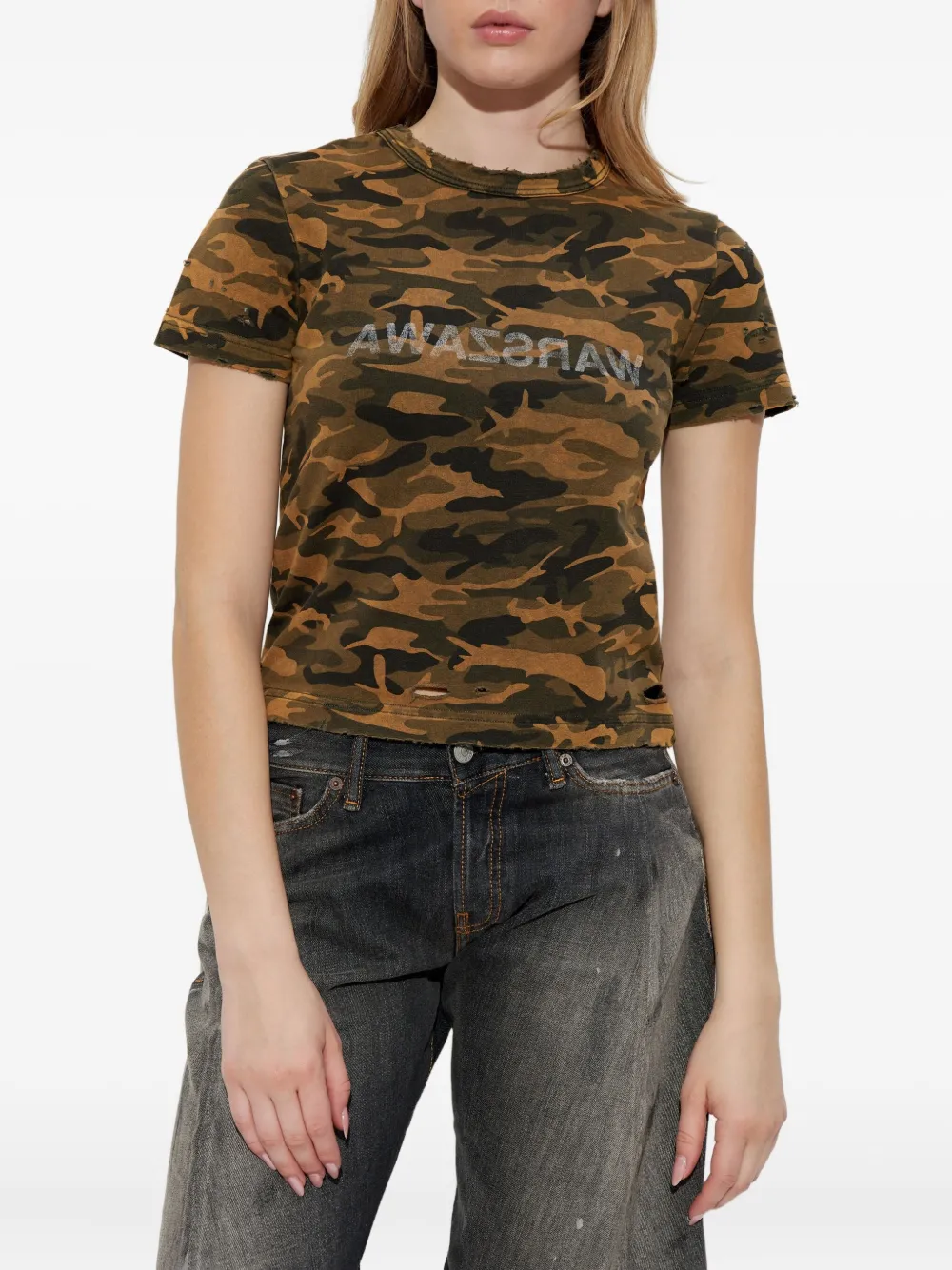 Misbhv Camouflage Printed T-shirt In Brown