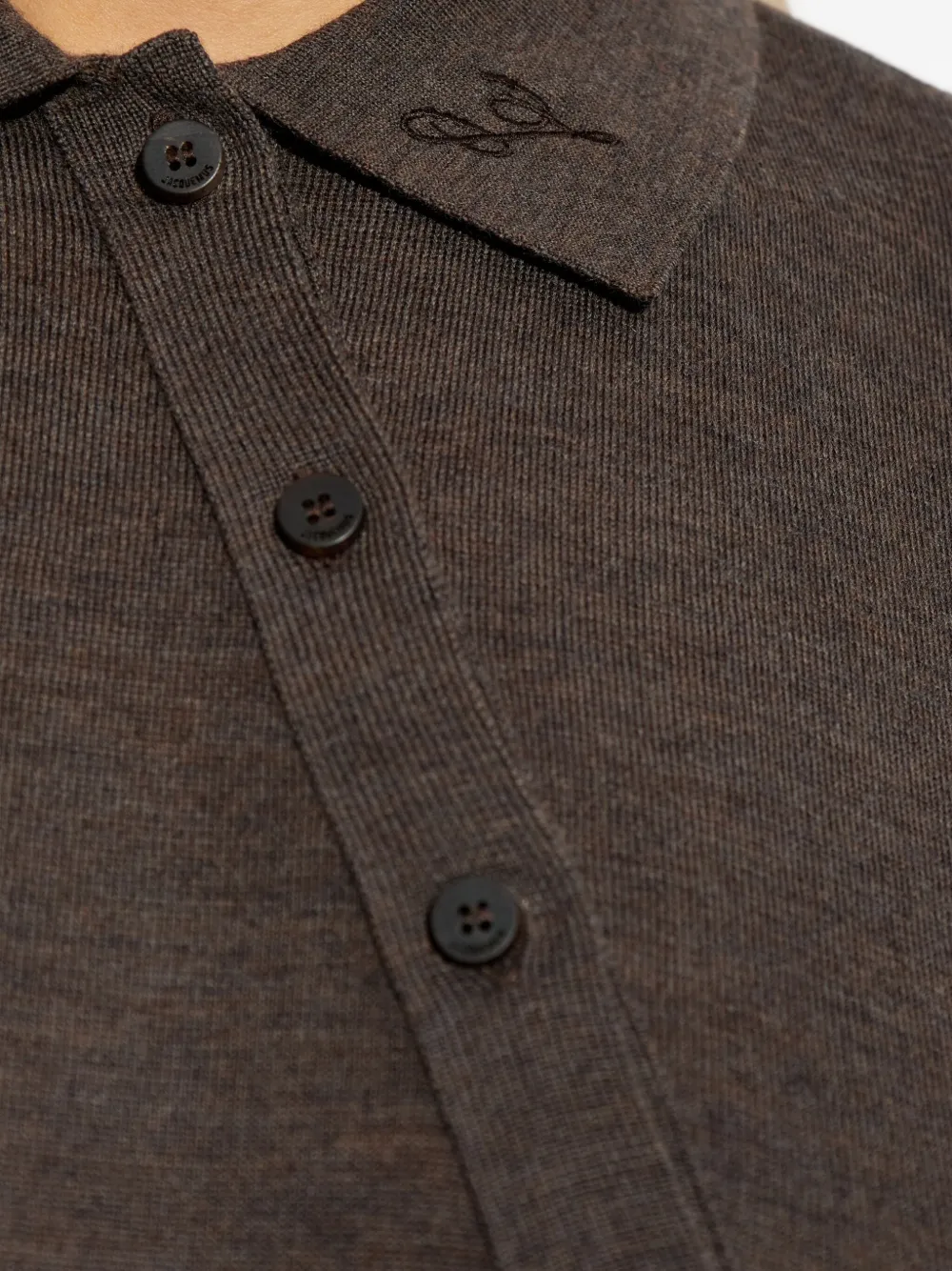 Jacquemus Buttoned Polo Bodysuit In Brown