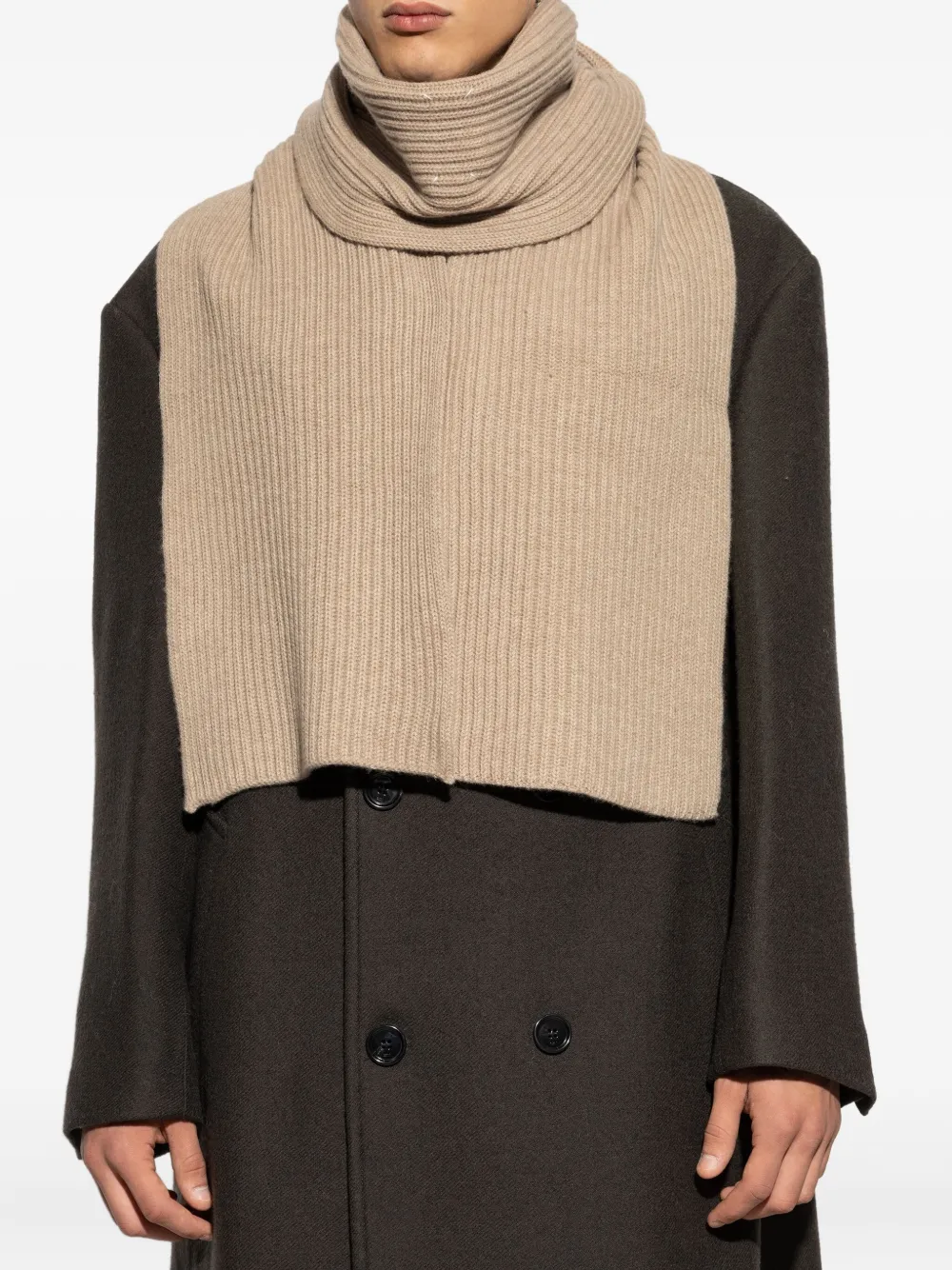 Maison Margiela Geribbelde sjaal - Bruin