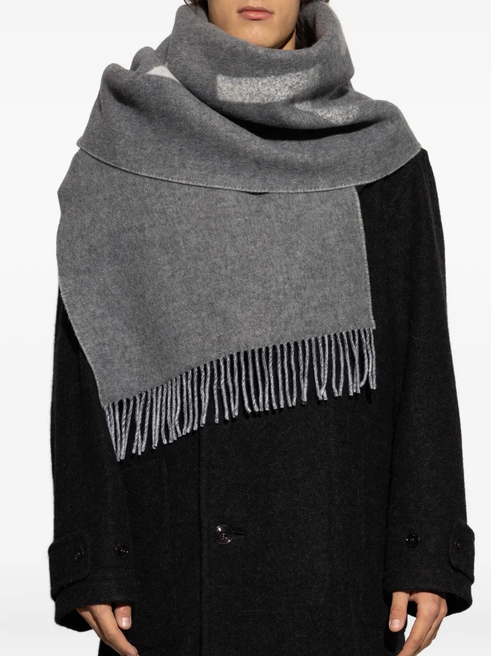 Bally Sjaal met logo Grijs