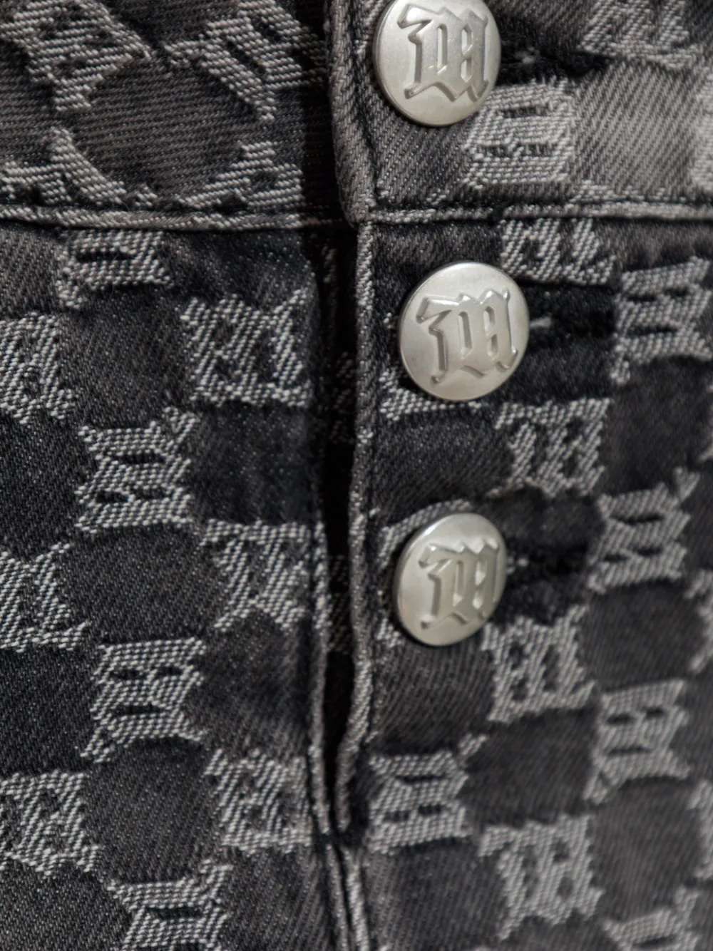 Misbhv Buttoned Patterned Skirt In Black