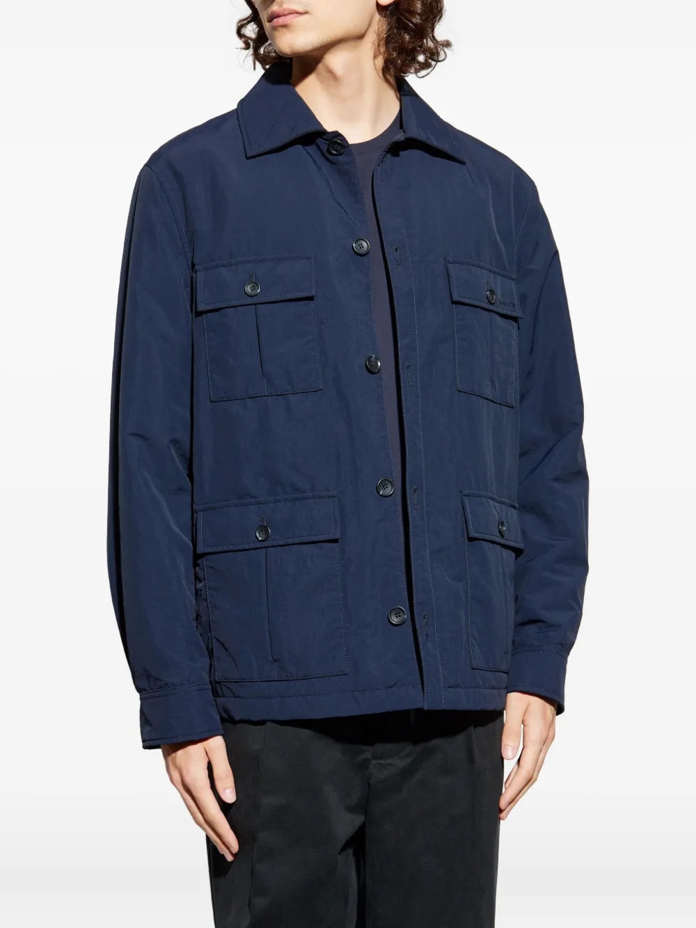 Bally Buttoned Pocket Jacket In Blue