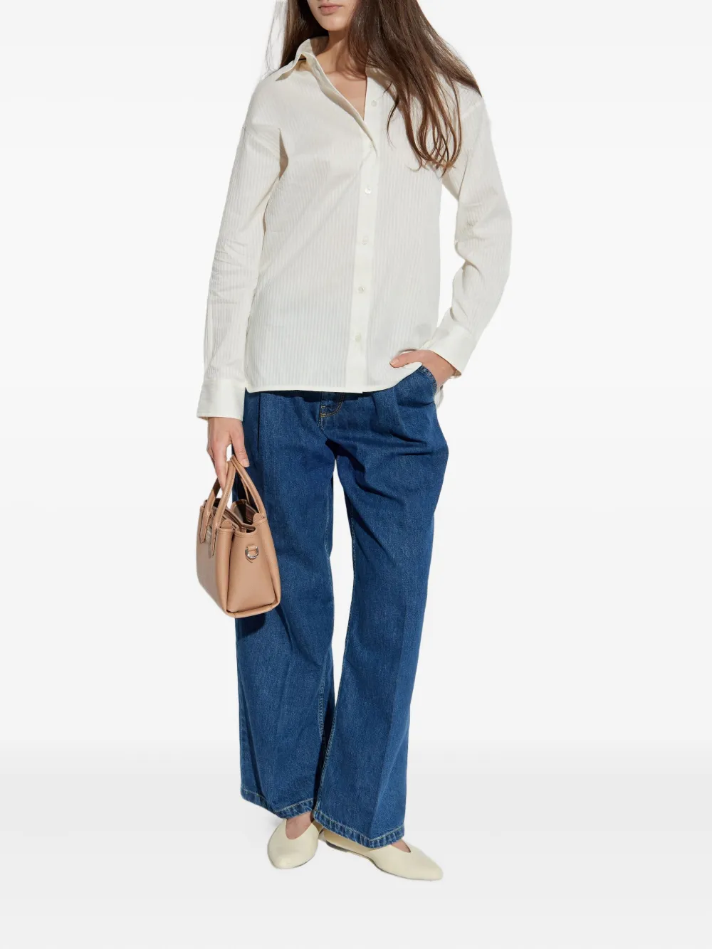 Maison Kitsuné pleated denim jeans - Blauw