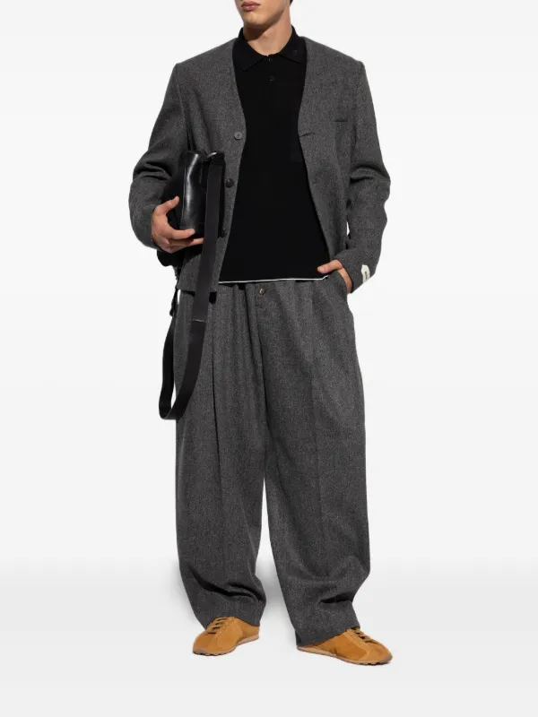 Jacquemus Sera V-neck Button Jacket | Grey | FARFETCH IN