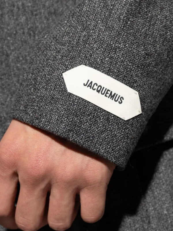 Jacquemus Sera V-neck Button Jacket | Grey | FARFETCH IN