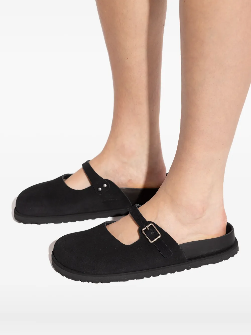 Birkenstock x Become Berlin Maria suede mules Zwart