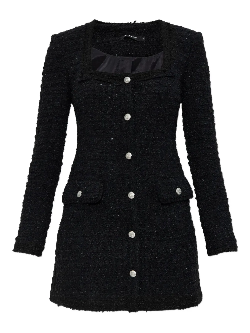 MISBHV button-up tweed dress | Black | Image 1
