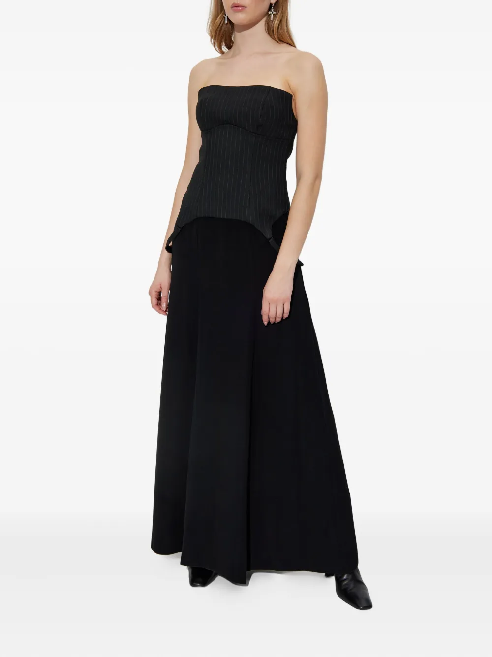 MISBHV pinstripe-panel dress - Zwart