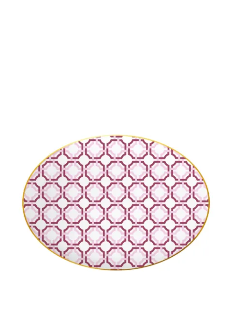 BACI MILANO Firenze geometric-pattern oval platter (31cm x 23cm)