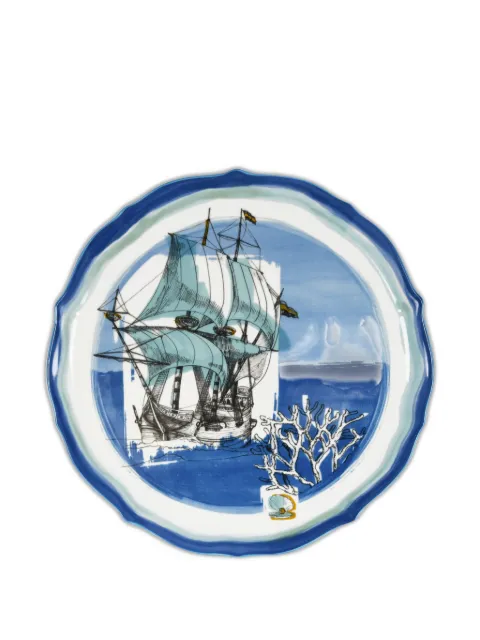 BACI MILANO ship-design scalloped plate (35cm)