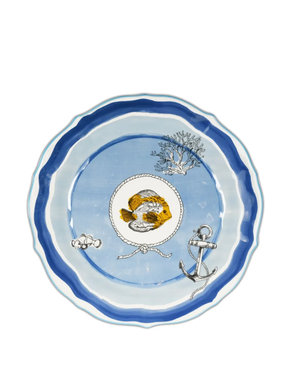 BACI MILANO scalloped-edge fish plate | Blue | Image 1