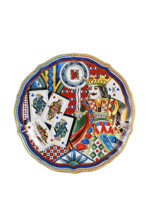 BACI MILANO king playing-card scalloped plate (35cm)