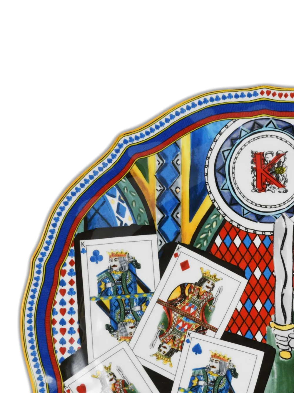 BACI MILANO king playing-card scalloped plate (35cm) | Tableware | Image 2