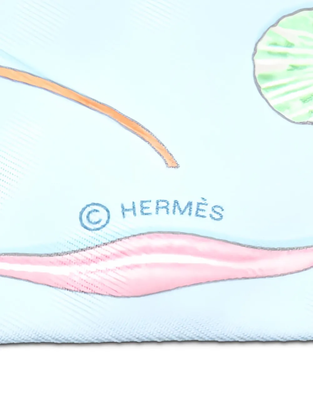 Pre-owned Hermes 2010's Twill Ribbon Scarf In Blue