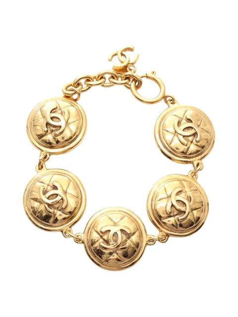 CHANEL Pre-Owned quilted-logo bracelet