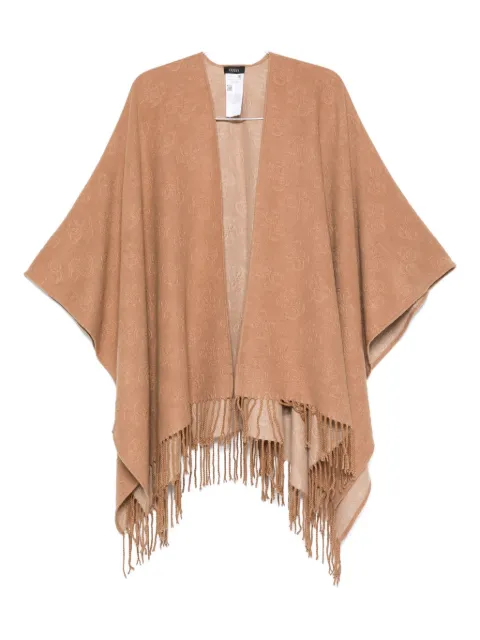 GUESS USA floral-jacquard fringed scarf