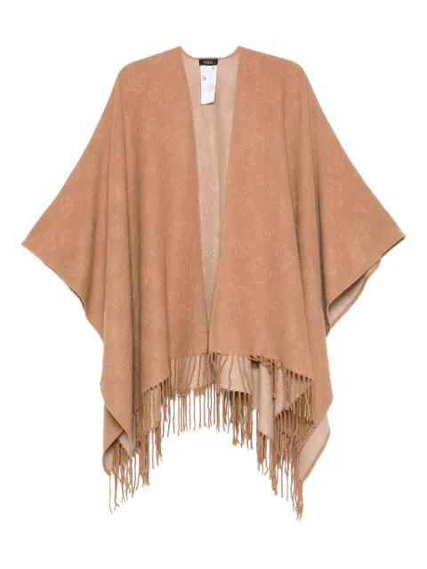 GUESS USA floral-jacquard fringed scarf