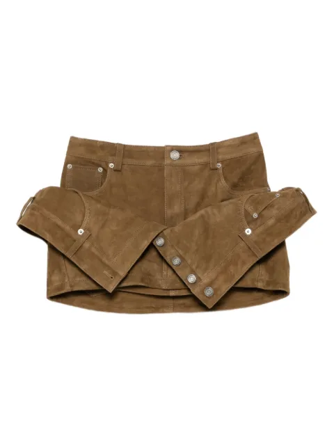Juun.J layered suede mini skirt