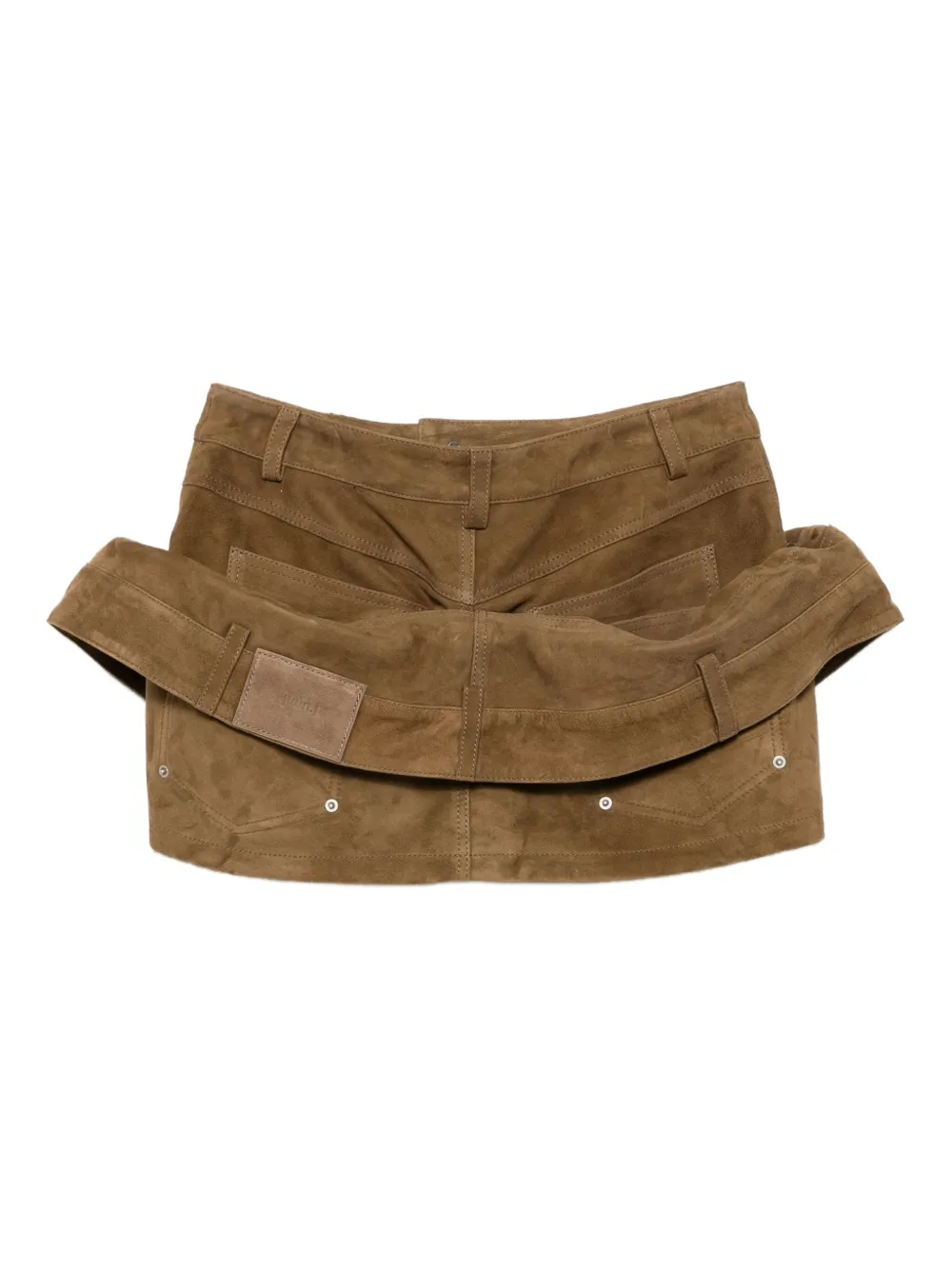 Juun.J Gelaagde suède mini-rok - Bruin