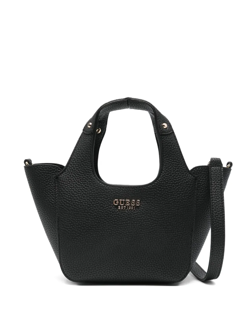 GUESS USA logo-plaque satchel bag - ブラック GUESS USA logo-plaque satchel bag - ブラック