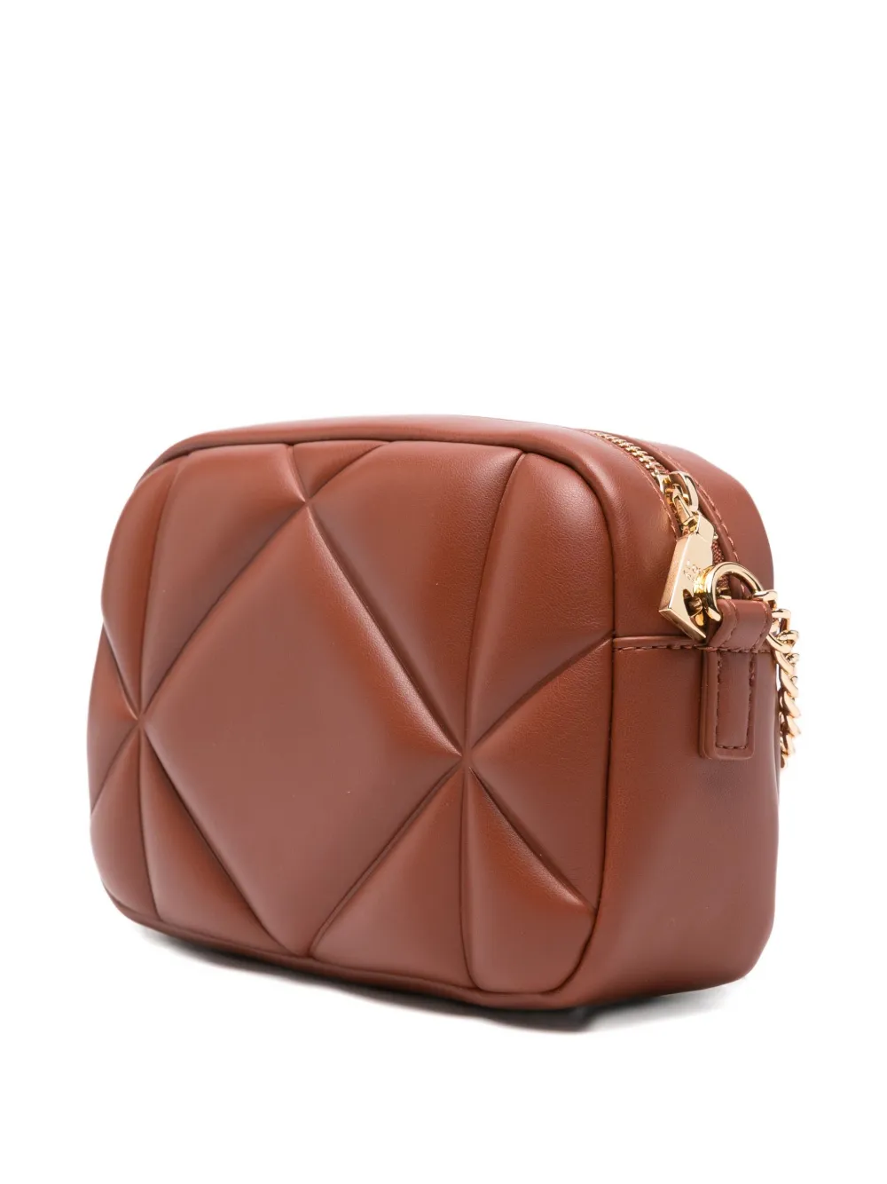 Love Moschino Quilted Logo-plaque Shoulder Bag In Brown