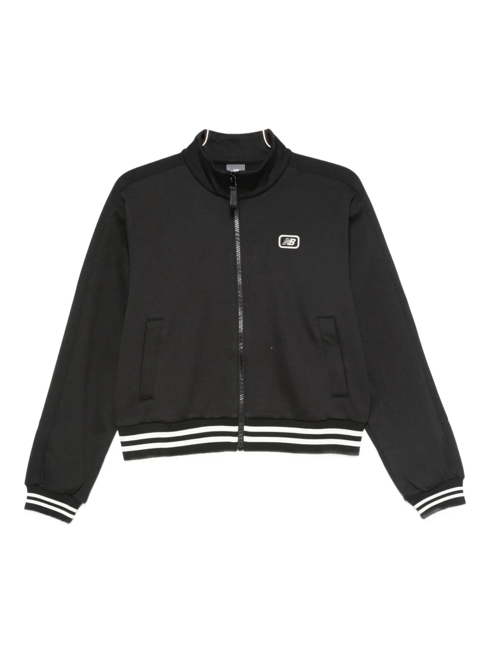 New Balance zip-up striped-cuff jacket | Black | Image 1