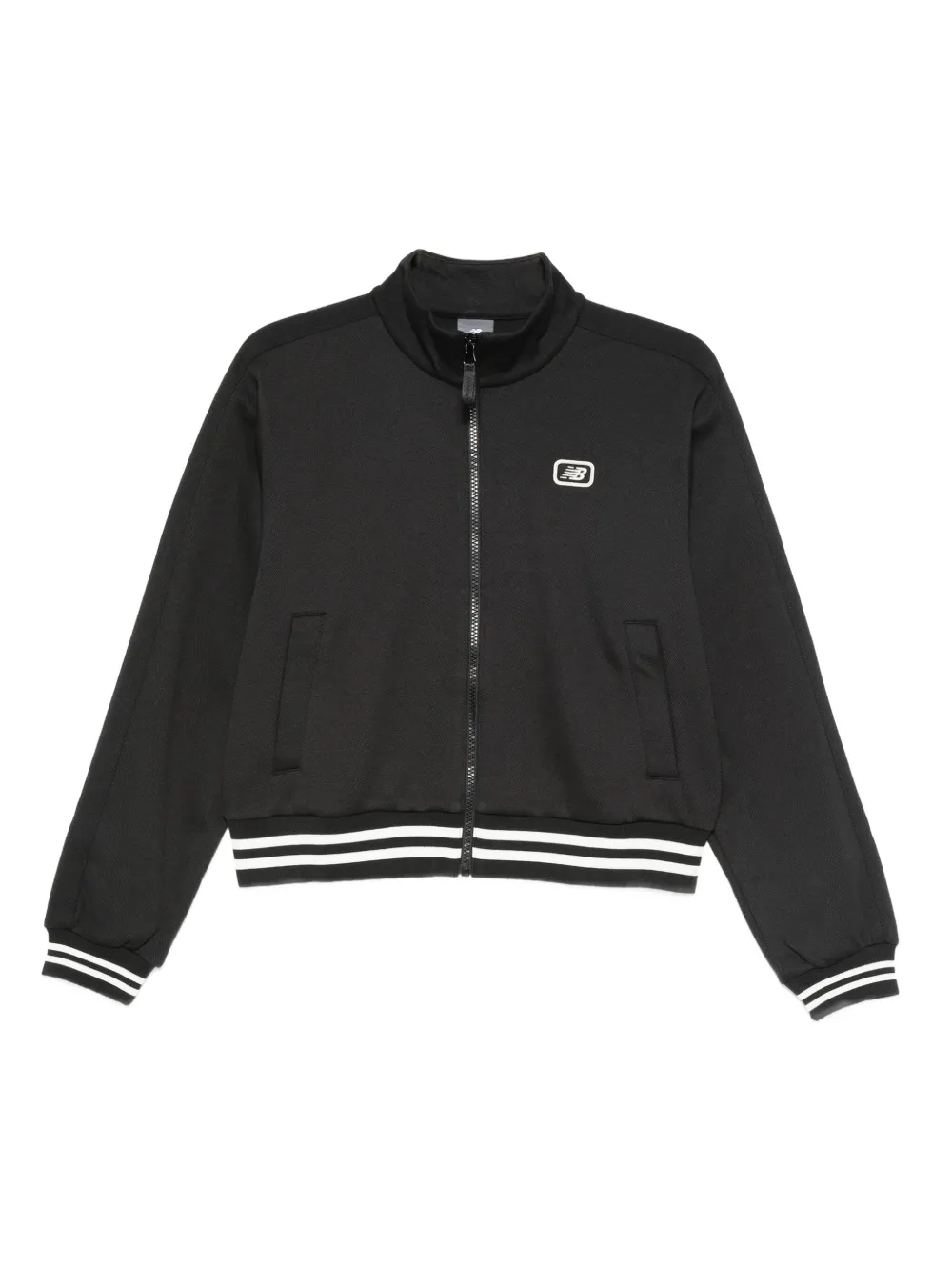 New Balance zip-up striped-cuff jacket - ブラック New Balance zip-up striped-cuff jacket - ブラック