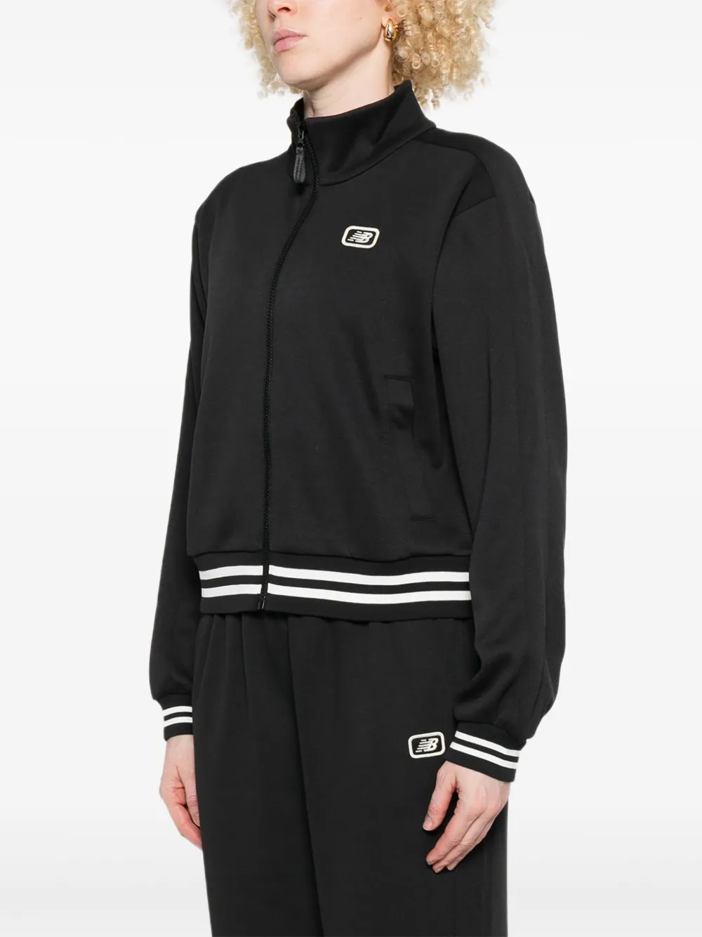 New Balance Jack met gestreepte manchetten en rits Zwart