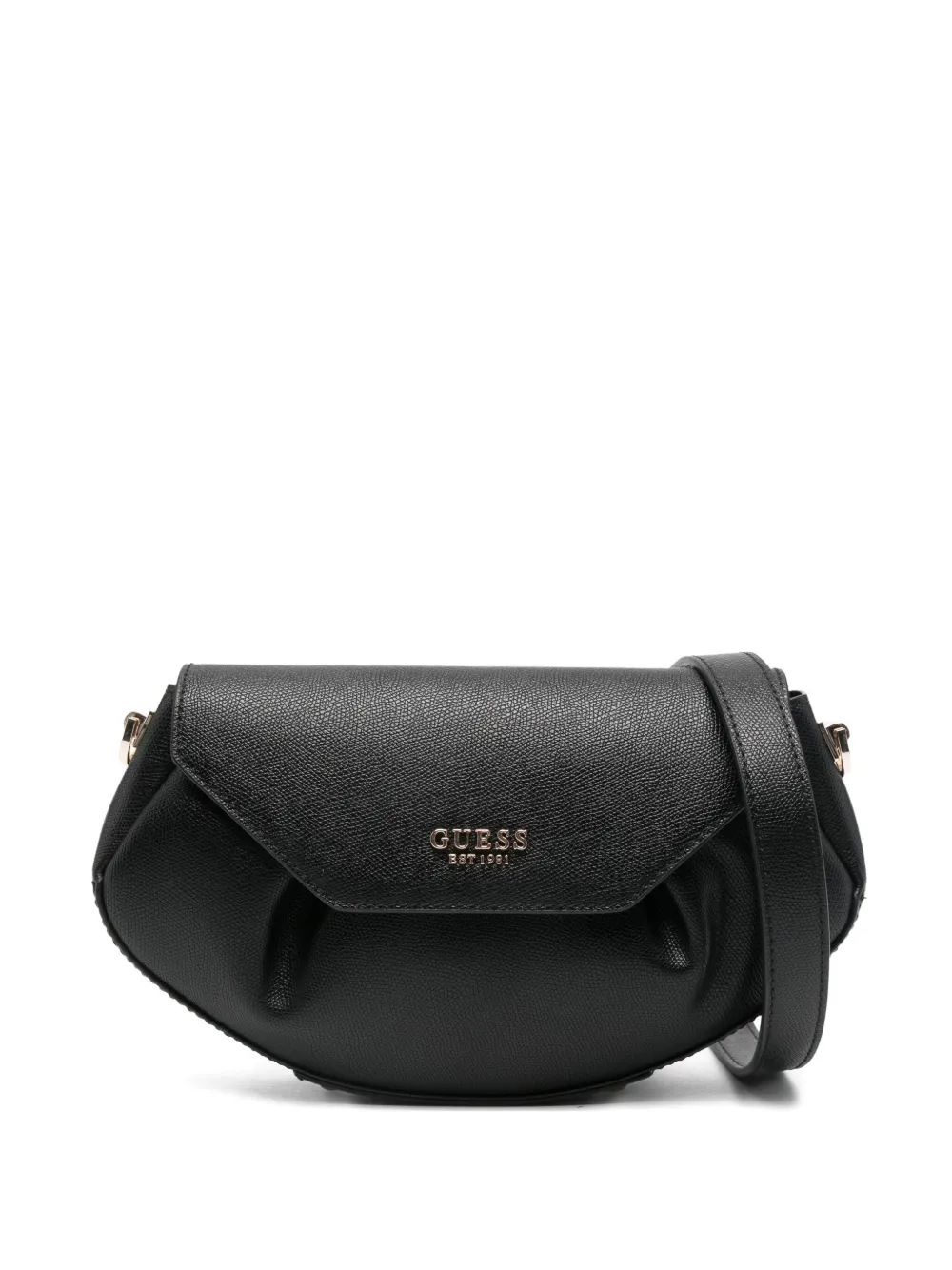 GUESS USA logo-plaque flap shoulder bag - ブラック GUESS USA logo-plaque flap shoulder bag - ブラック