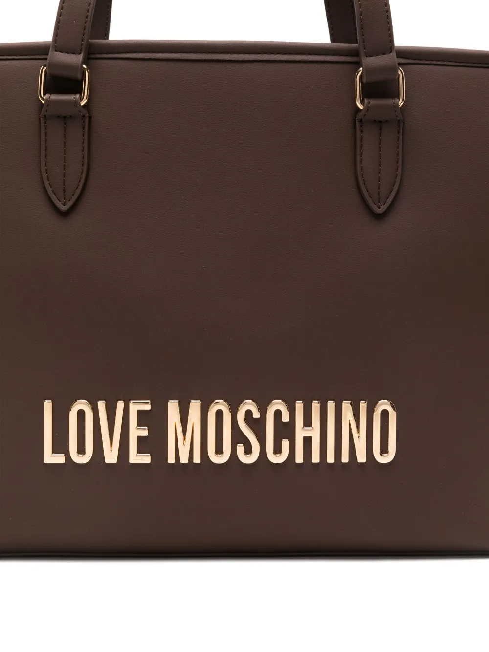 Love Moschino Logo-plaque Tote Bag In Brown