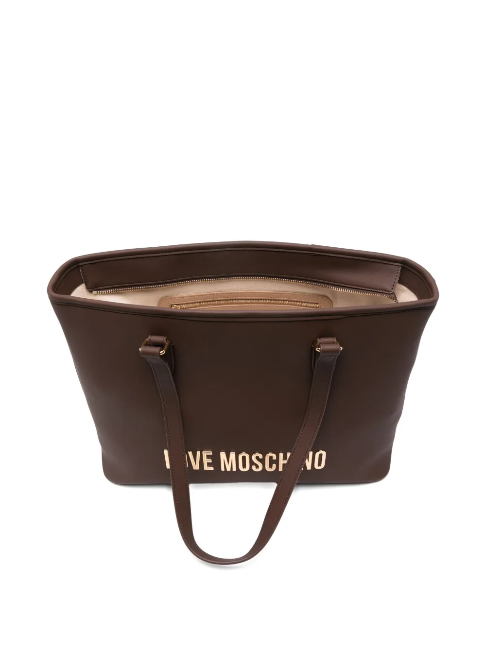 Love Moschino Logo-plaque Tote Bag In Brown