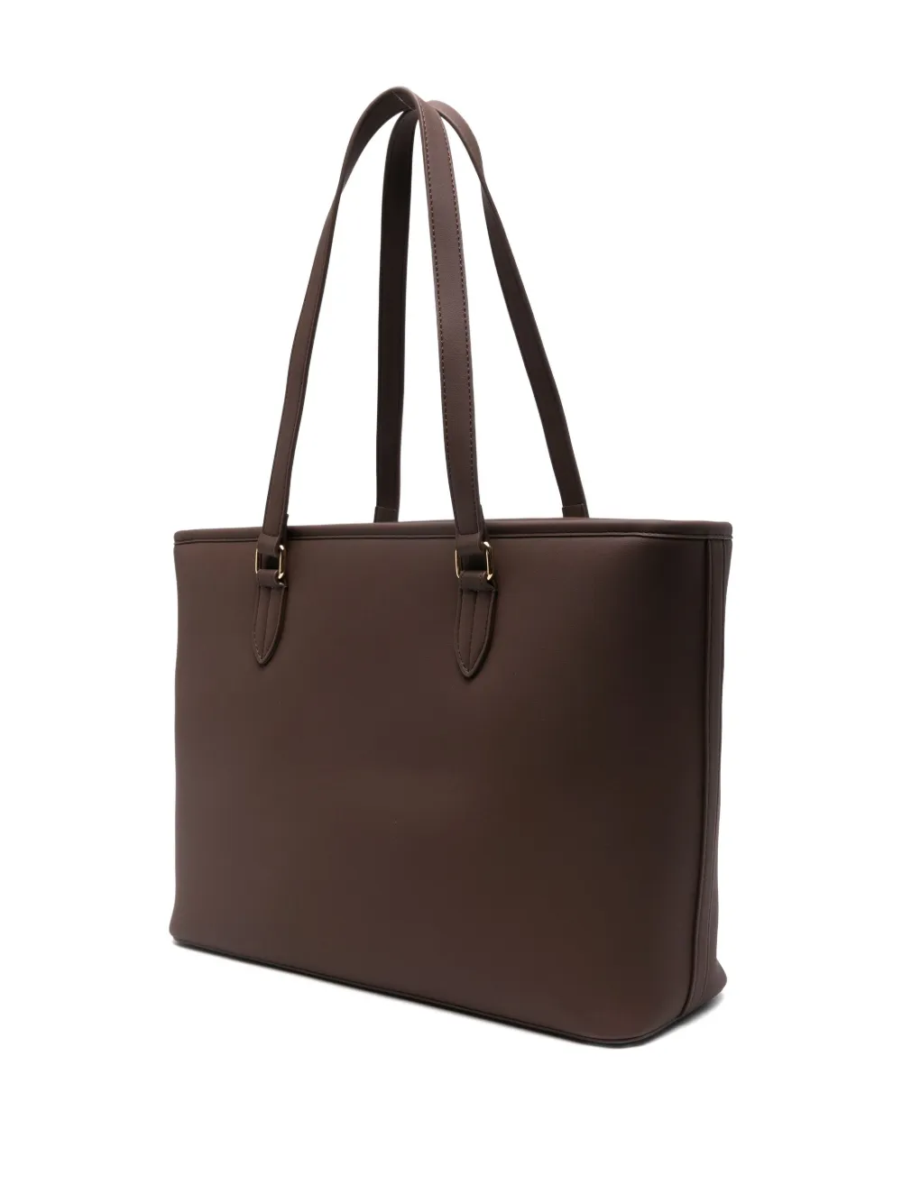 Love Moschino Logo-plaque Tote Bag In Brown