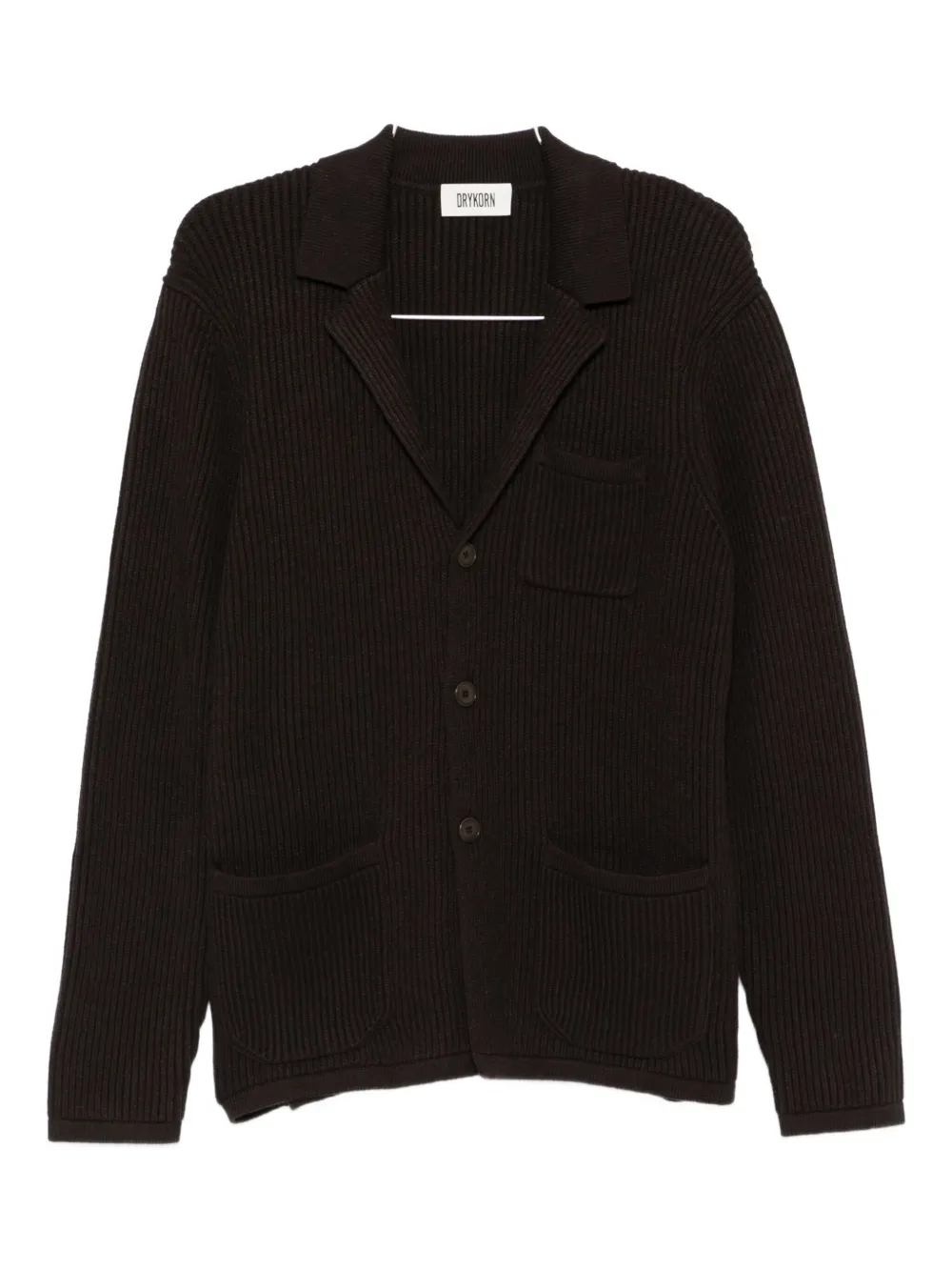 Drykorn ribbed button jacket | Brown | Image 1