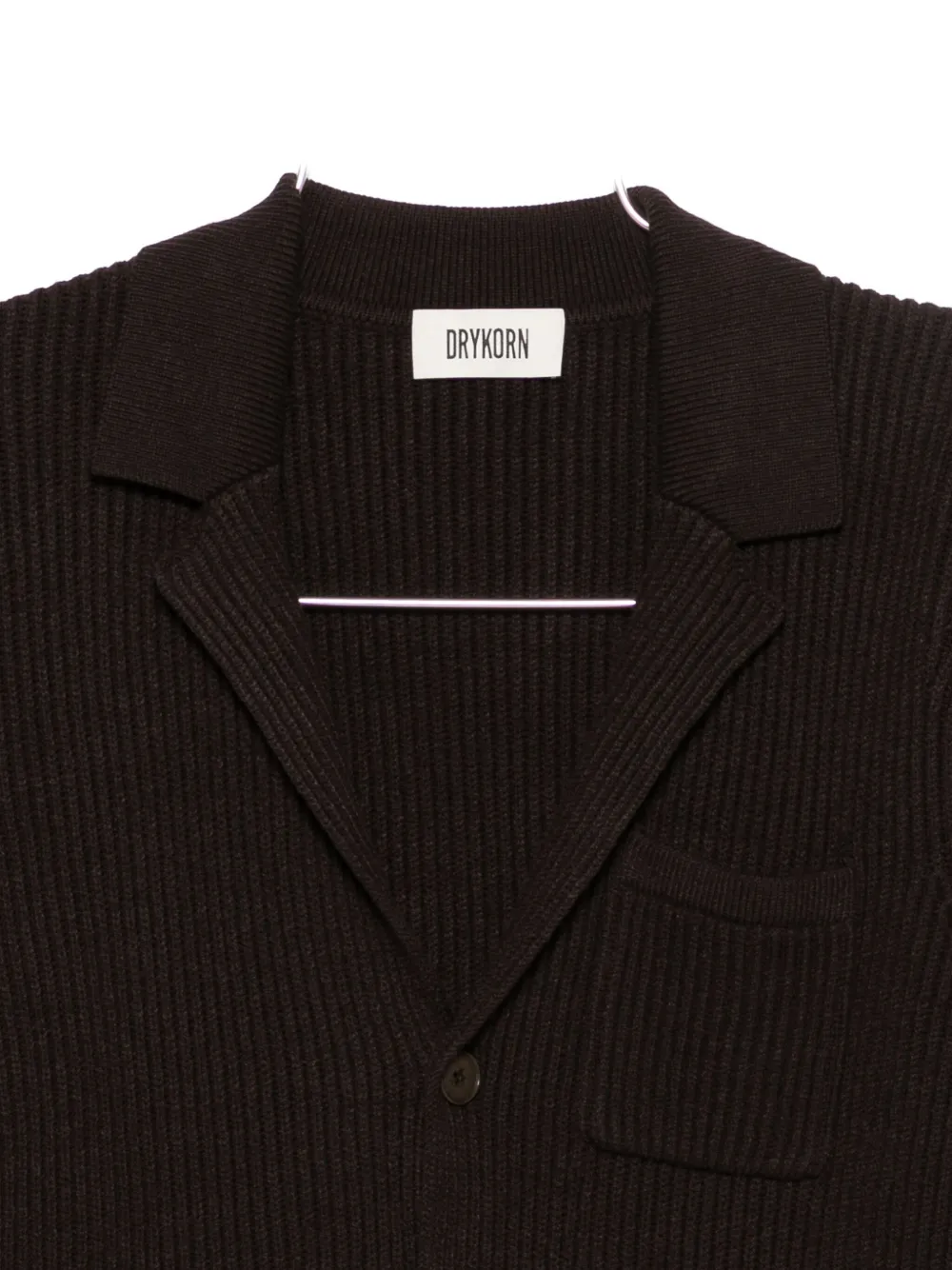 Drykorn Ribbed Button Jacket In Blue