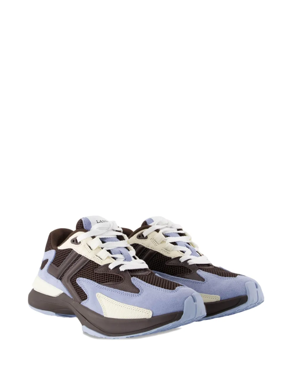Lanvin JLA mesh-panel suede sneakers Brown