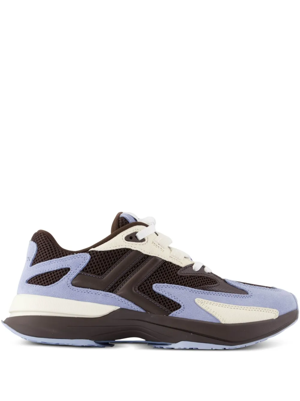 Lanvin JLA suède sneakers met mesh vlak Bruin