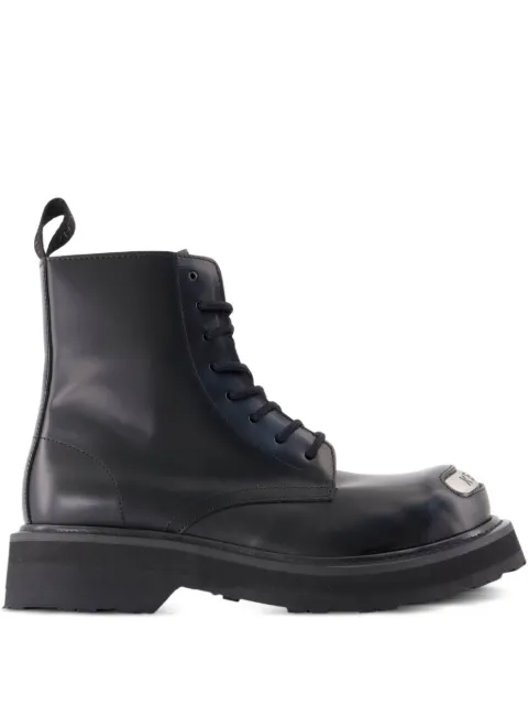 Kenzo 35mm Kenzosmile lace-up metal-plaque combat boots