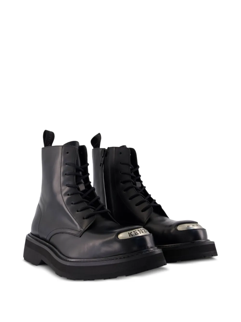 Kenzo 35mm Kenzosmile lace-up metal-plaque combat boots | Combat Boots | Image 2