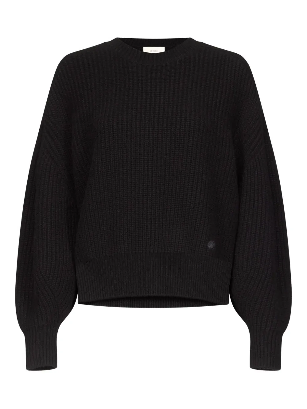 Loulou ribbed balloon-sleeve sweater - Black