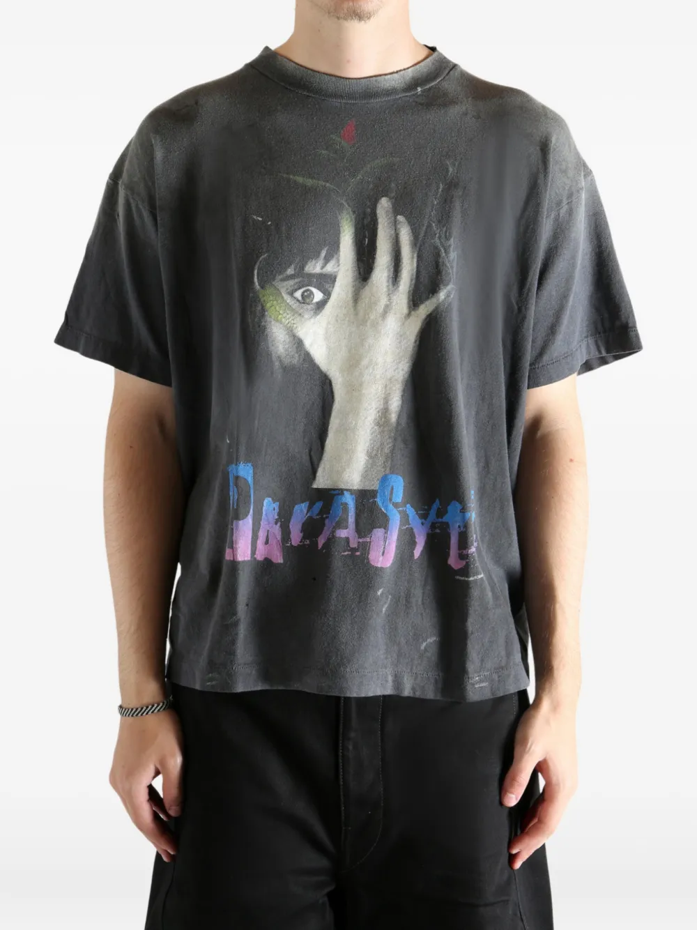 SAINT MXXXXXX graphic print t-shirt - Zwart
