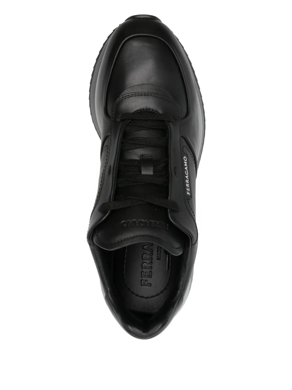 Ferragamo leather sneakers Zwart