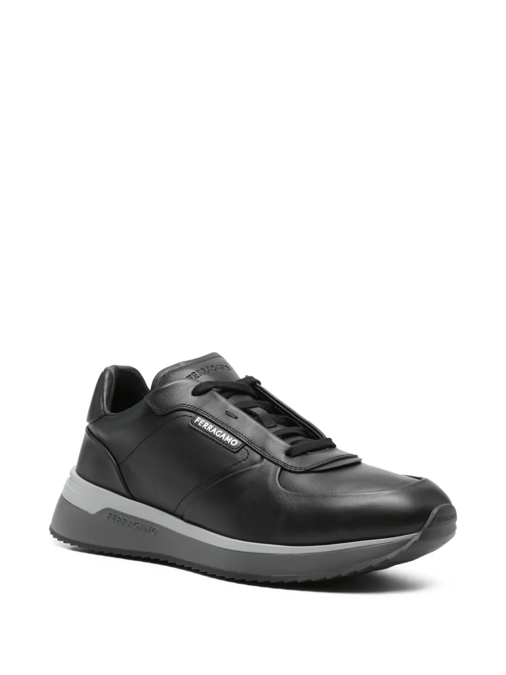 Ferragamo leather sneakers Zwart