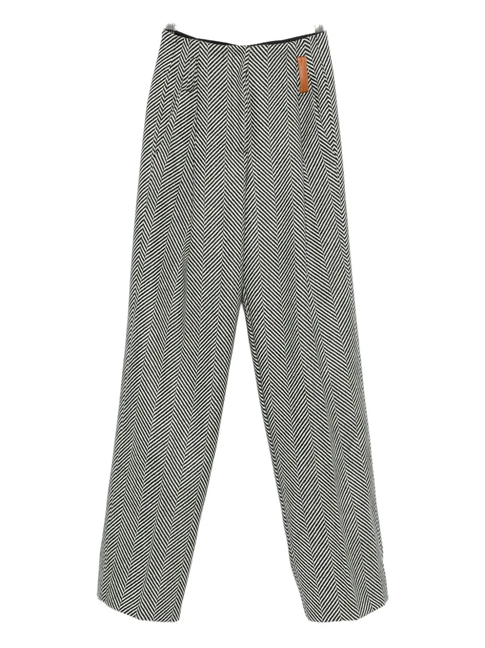 Forte Forte chevron-motif straight-leg trousers | Black | Image 1
