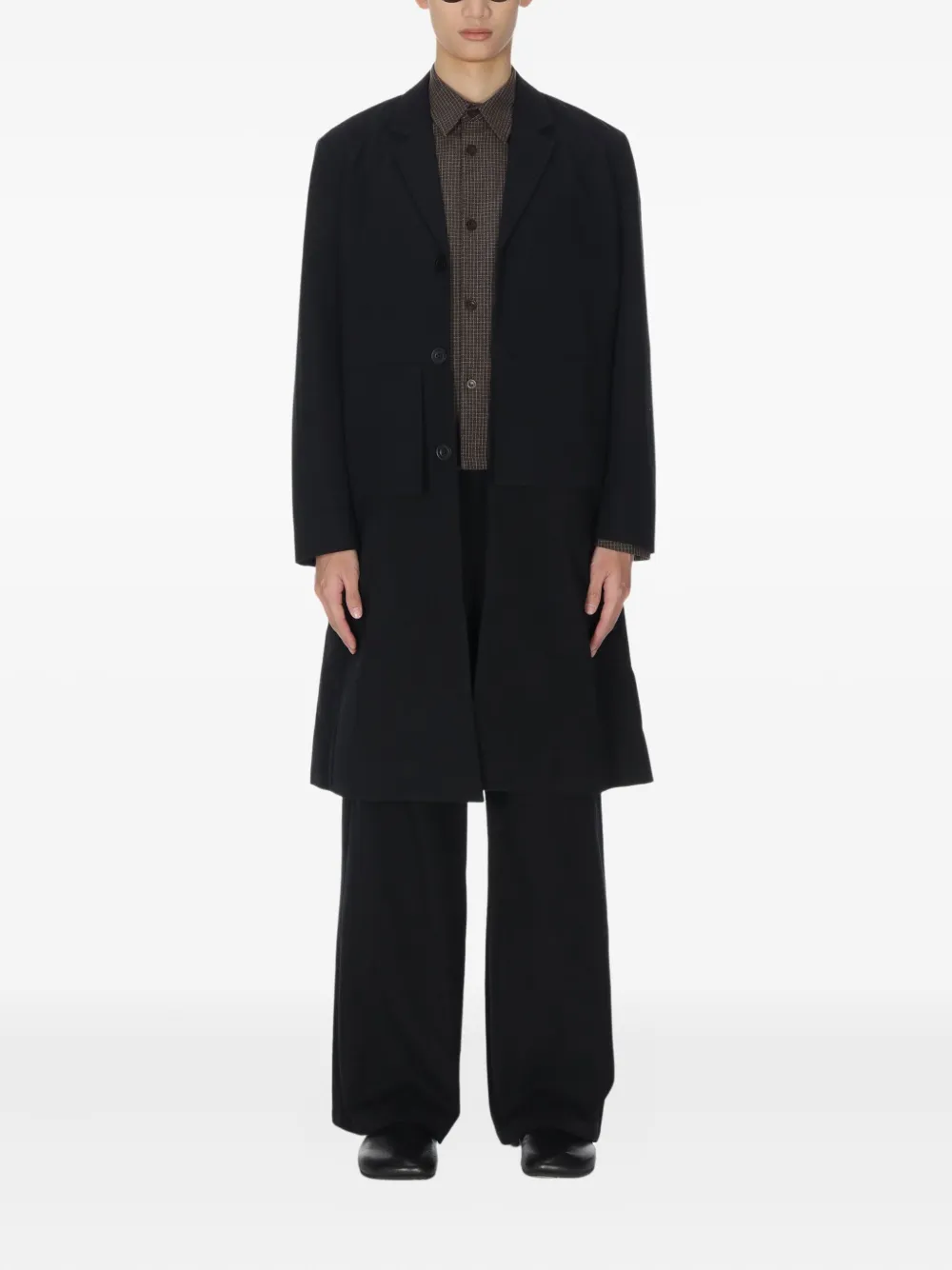 pet-tree-kor 搭扣拼接外套 | 单排扣大衣 | Image 2