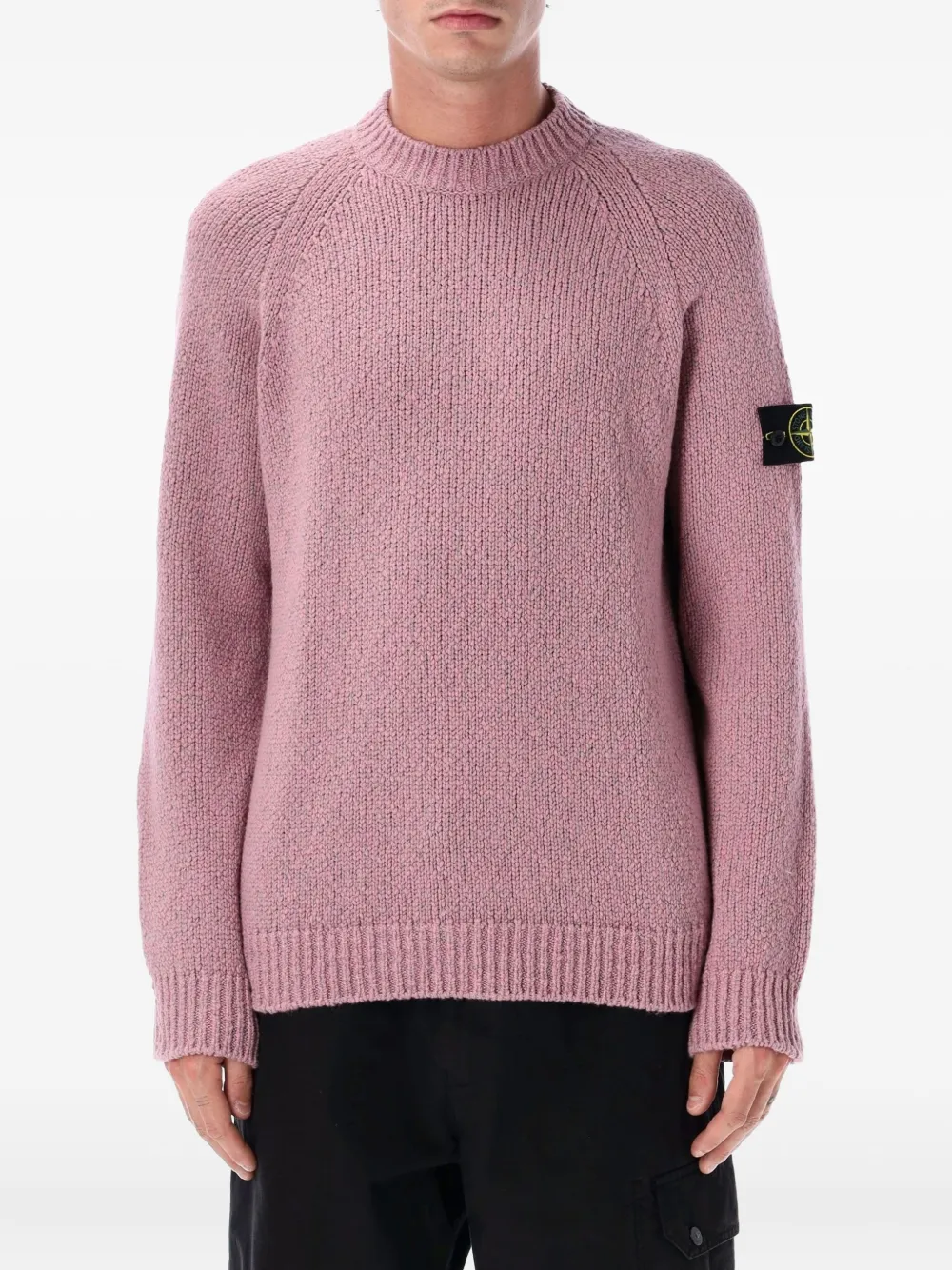 Stone Island ラグランスリーブ ウールセーター - ピンク Stone Island ラグランスリーブ ウールセーター - ピンク