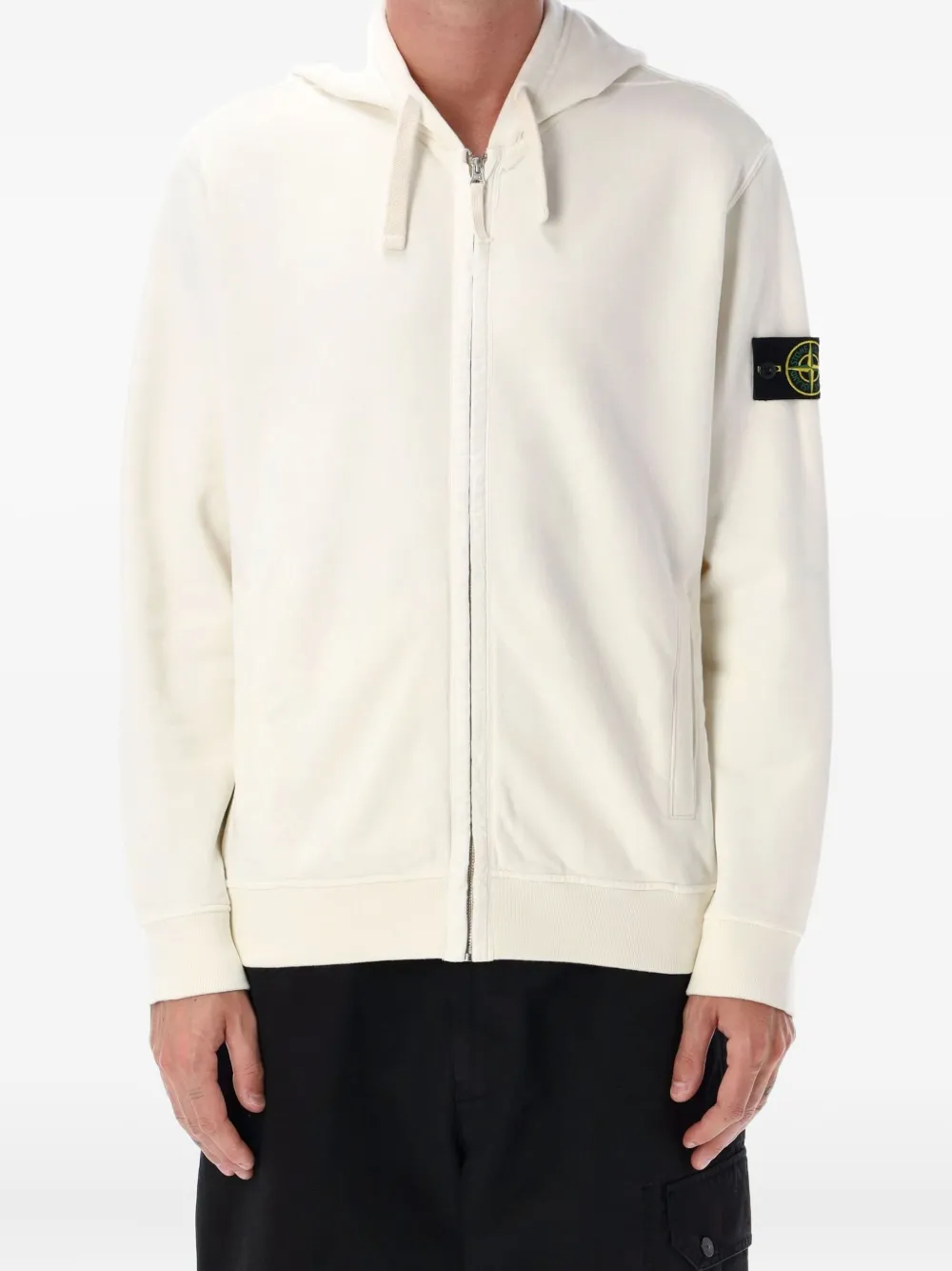 Stone Island zip-up hooded sweatshirt - ホワイト Stone Island zip-up hooded sweatshirt - ホワイト