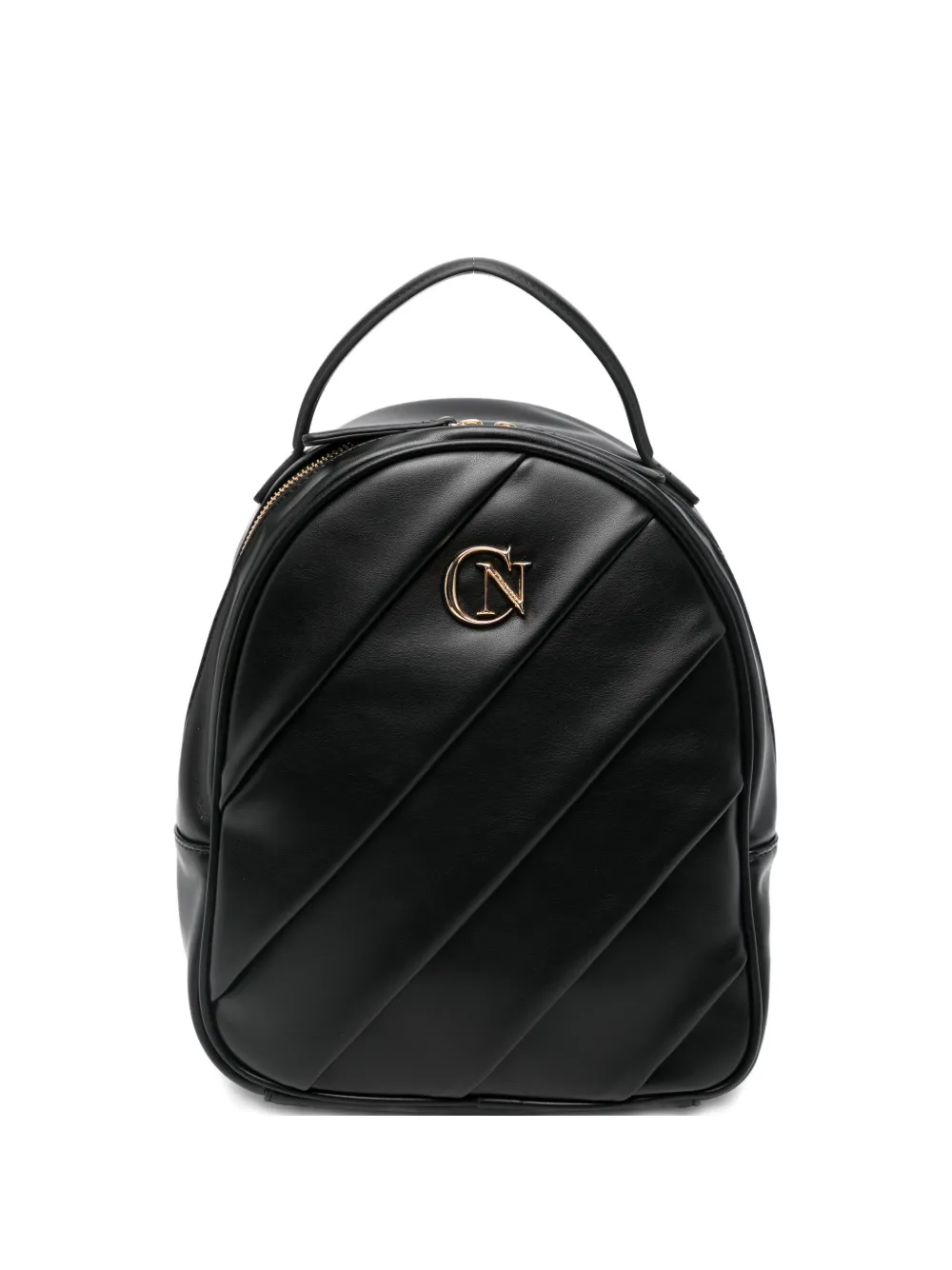Cafènoir Quilted Logo-detail Backpack In Black